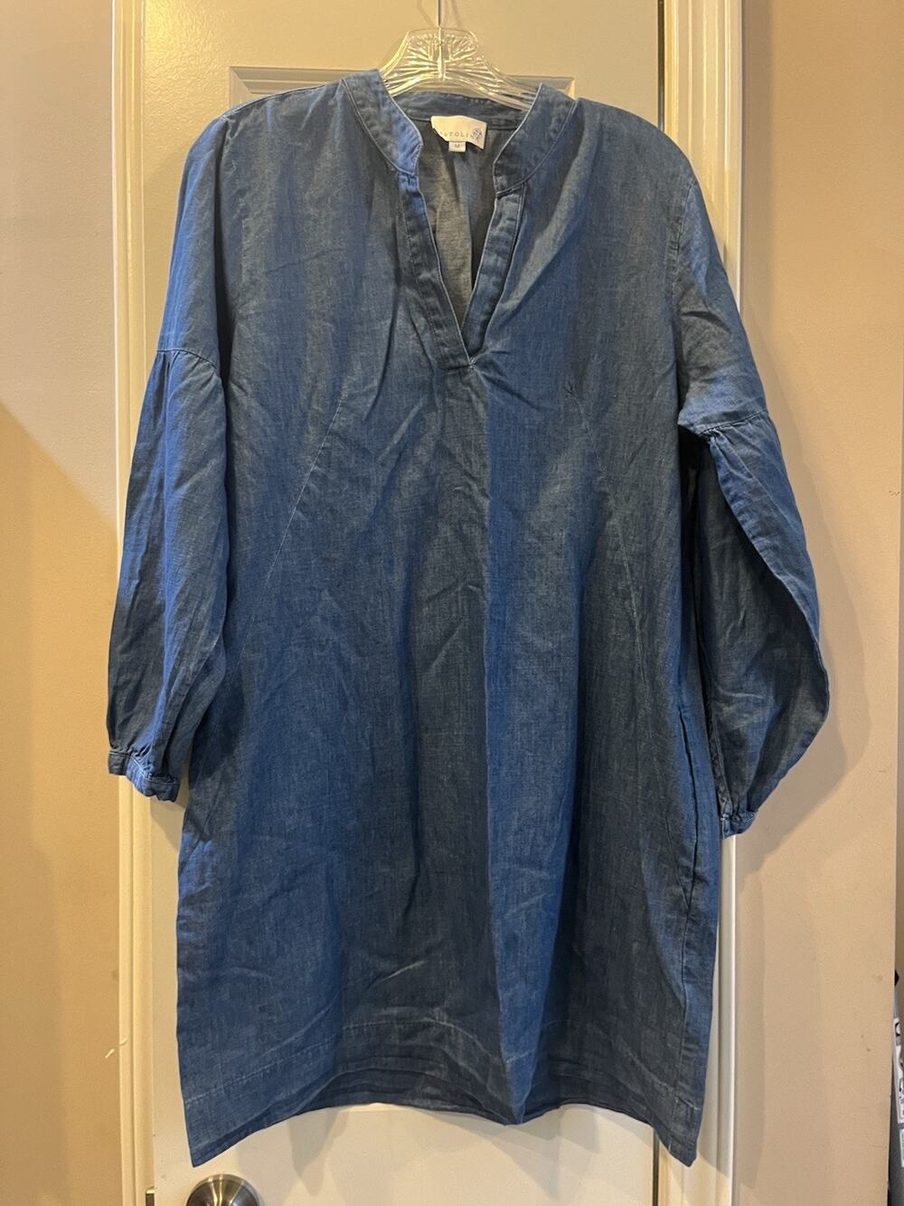 Cartolina Long sleeve Chambray Shift Dress - Med